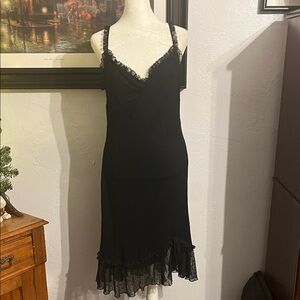 NWT vintage Betsey Johnson + LULU vintage Black asymmetrical Slip Dress Sz L